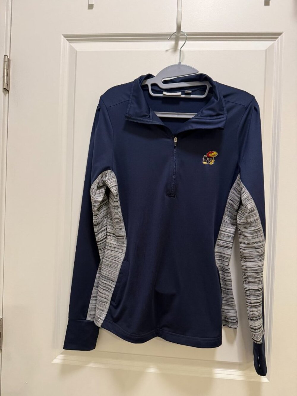 Crable Navy Kansas‎ Jayhawks 1/4 Zip Activewear Jacket Women's Sz M